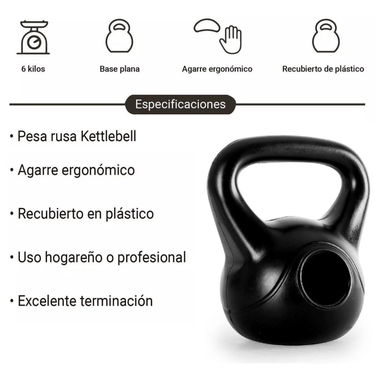 Pesa Rusa de 16 Kg Fitness Crossfit